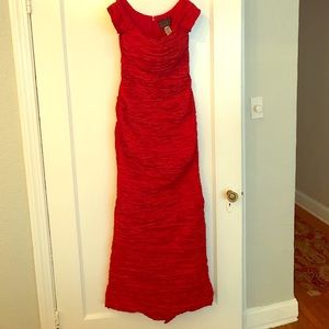 Formal Red Off the Shoulder Gown with Ruching