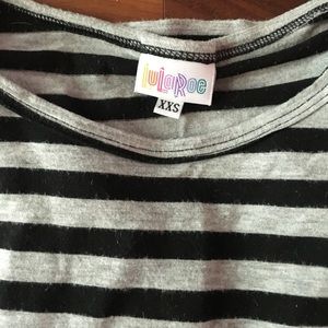 Lularoe XXS Irma black/gray stripe