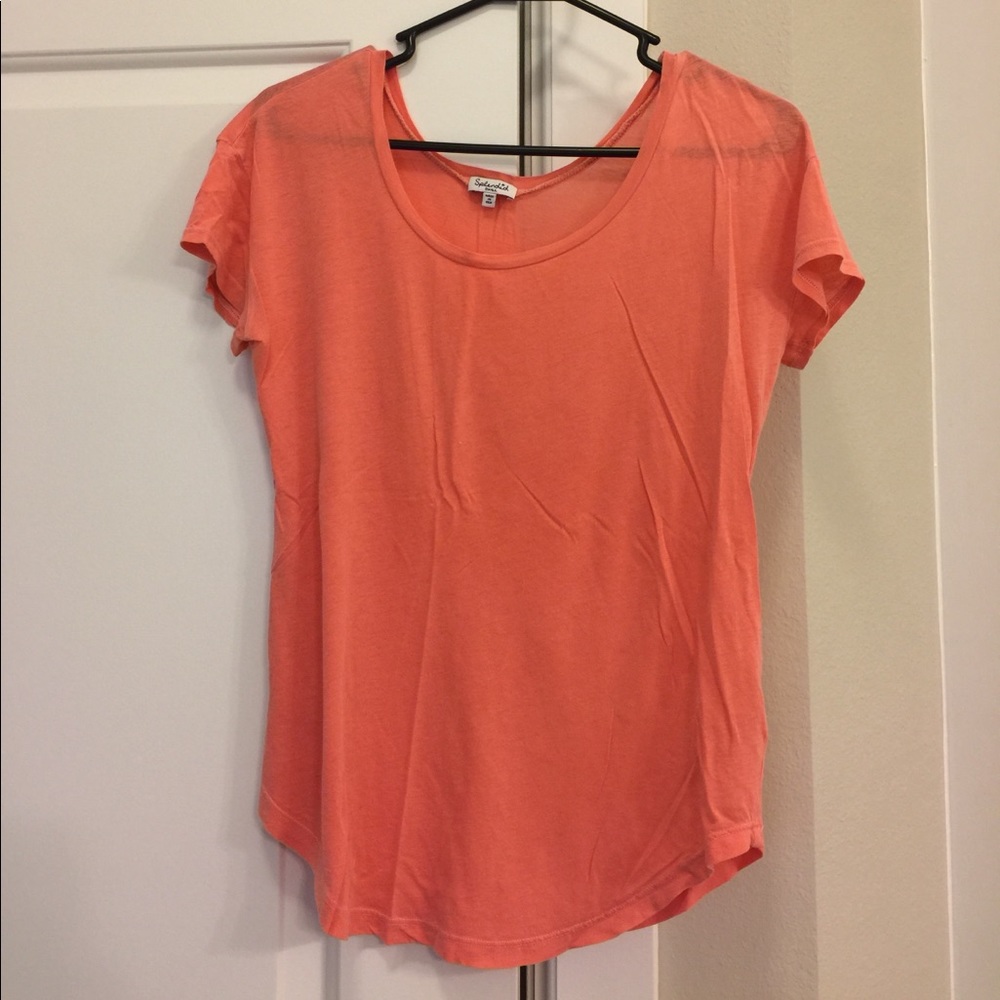 Splendid Coral Short Sleeve Supima Cotton Tee