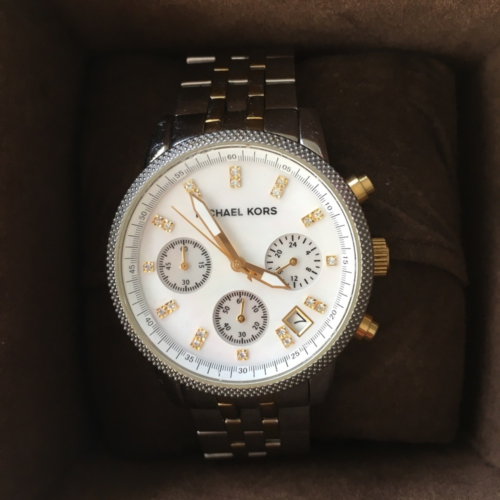 Michael Korea Silver and Gold Watch