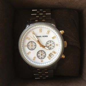 Michael Korea Silver and Gold Watch