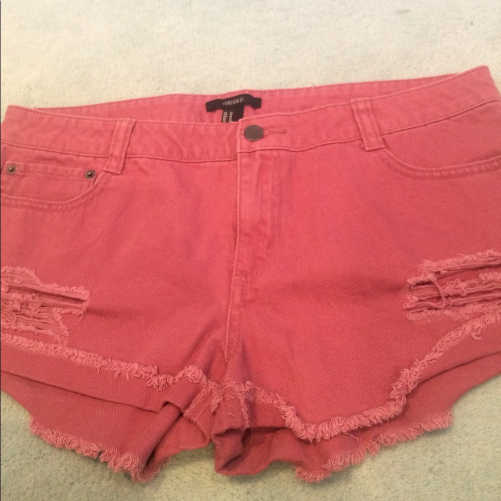 Forever 21 Distressed Dusty Rose Shorts