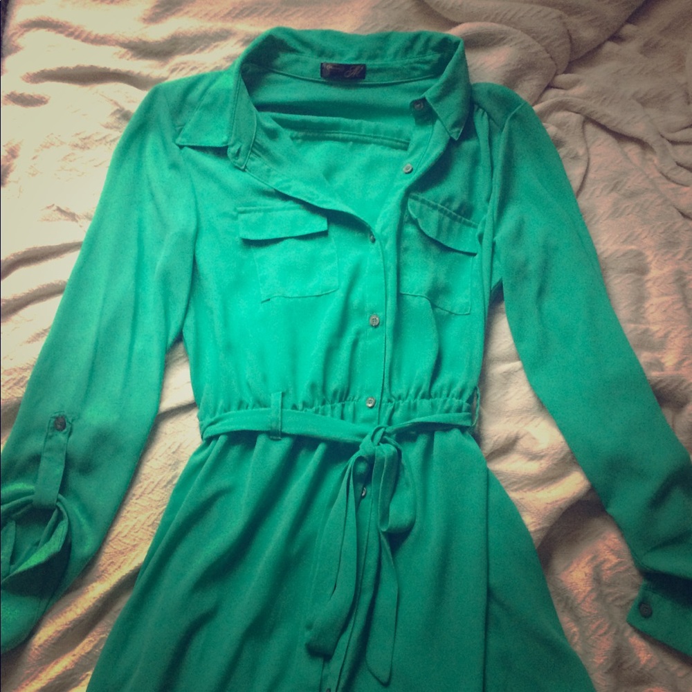 Turquoise Shirt Dress