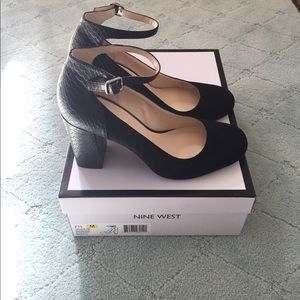Gorgeous black ankle strap heels from Nine West!