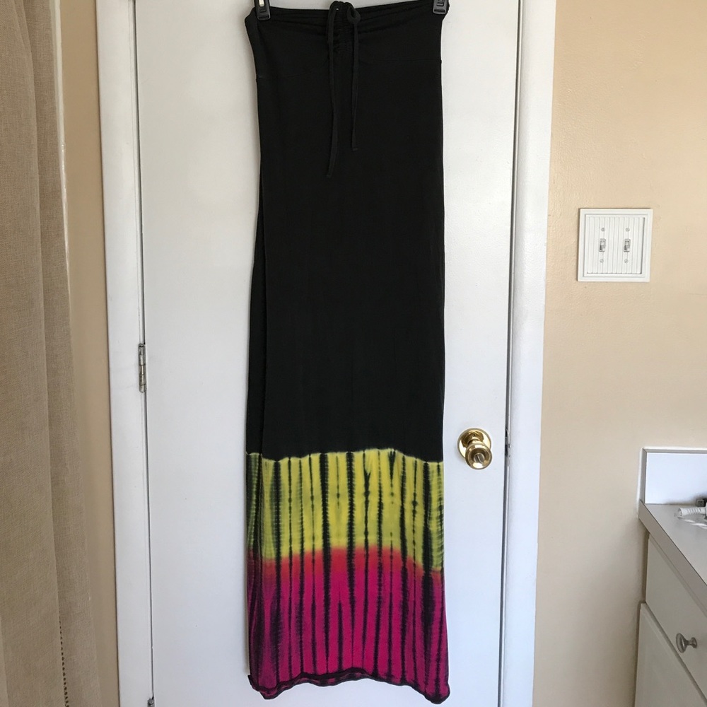 Tye dye Roxy strapless maxi dress