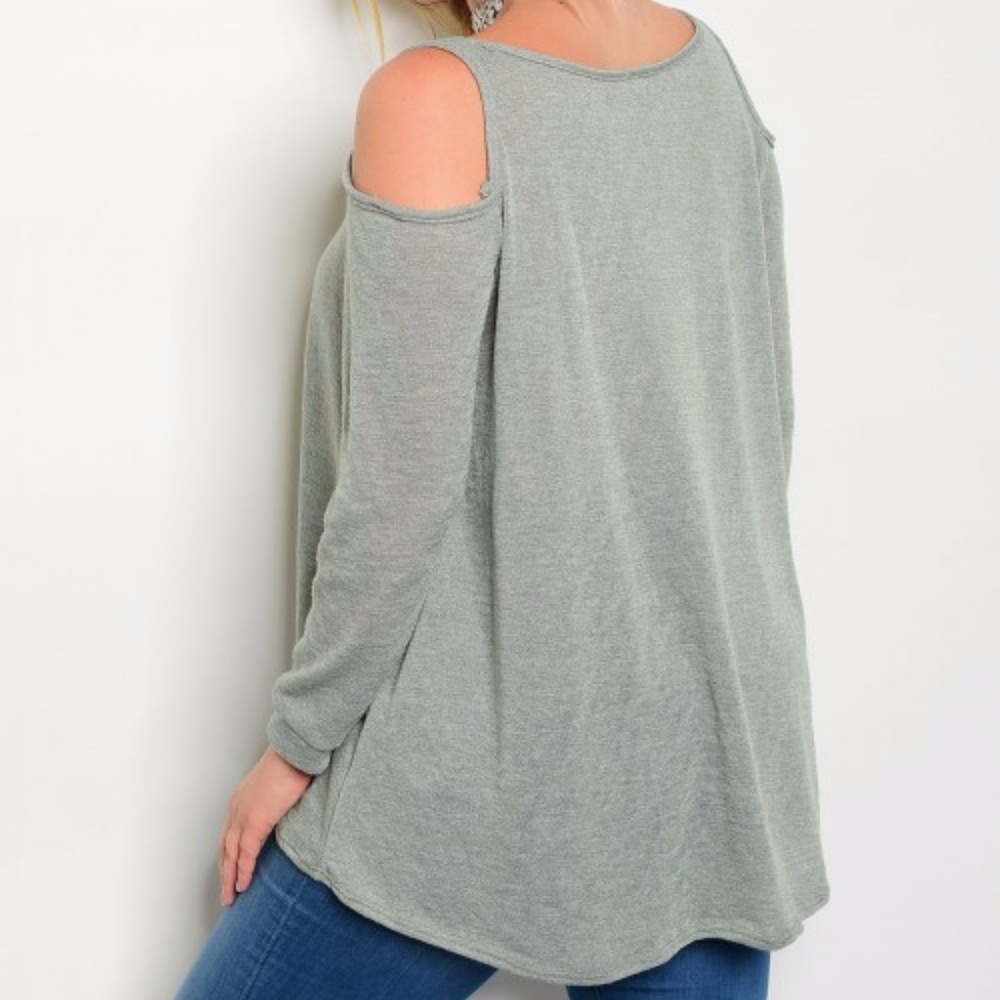✅PLUS✅3X✅Olivia Sage Open Shoulder Top - Picture 2 of 2