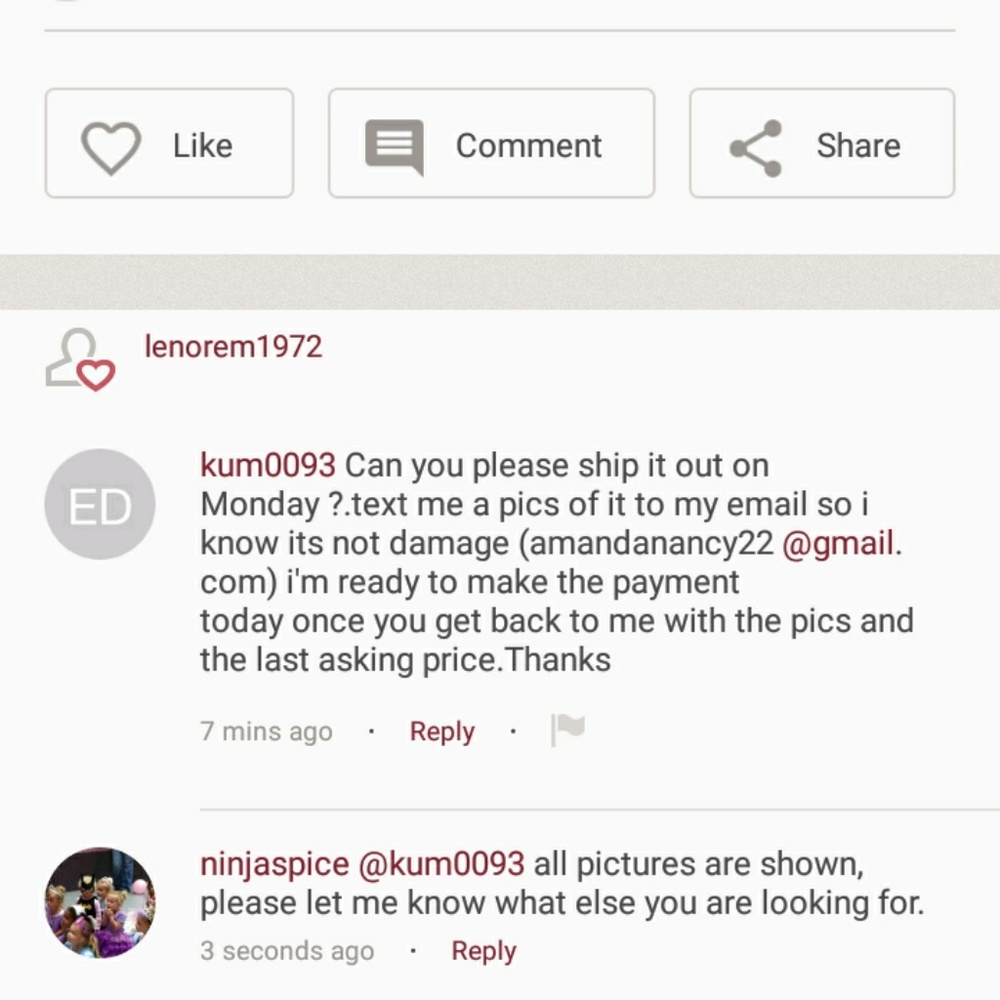 SCAMMER!! Appears to be using same email address!!