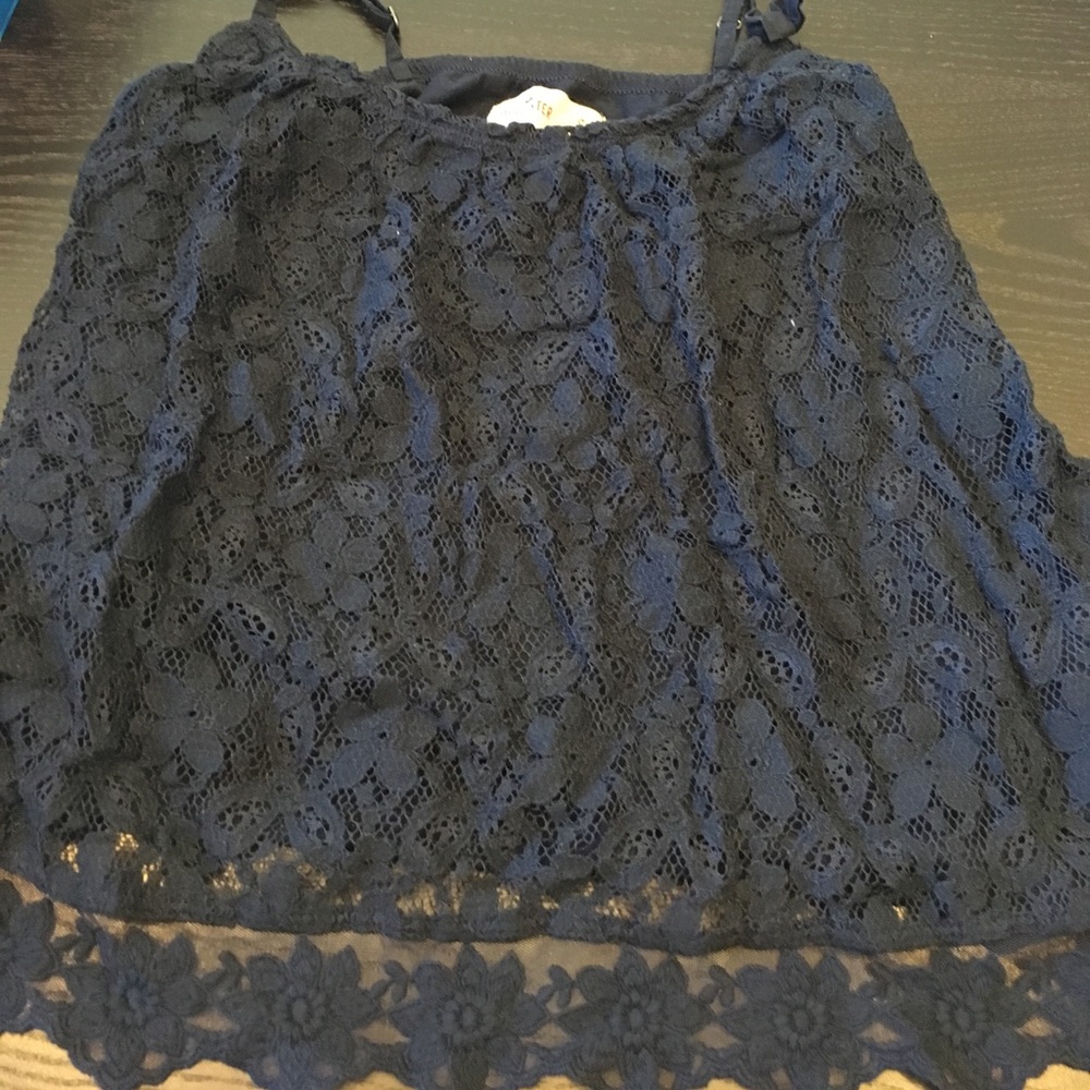 Navy blue lace tank top