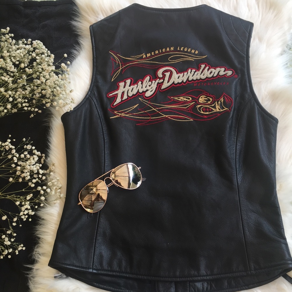 Harley Davidson Leather Vest, New