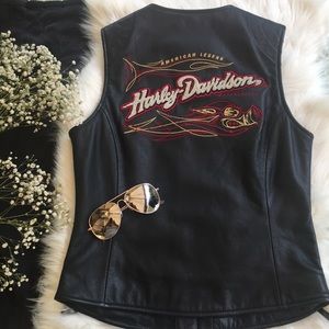 Harley Davidson Leather Vest, New