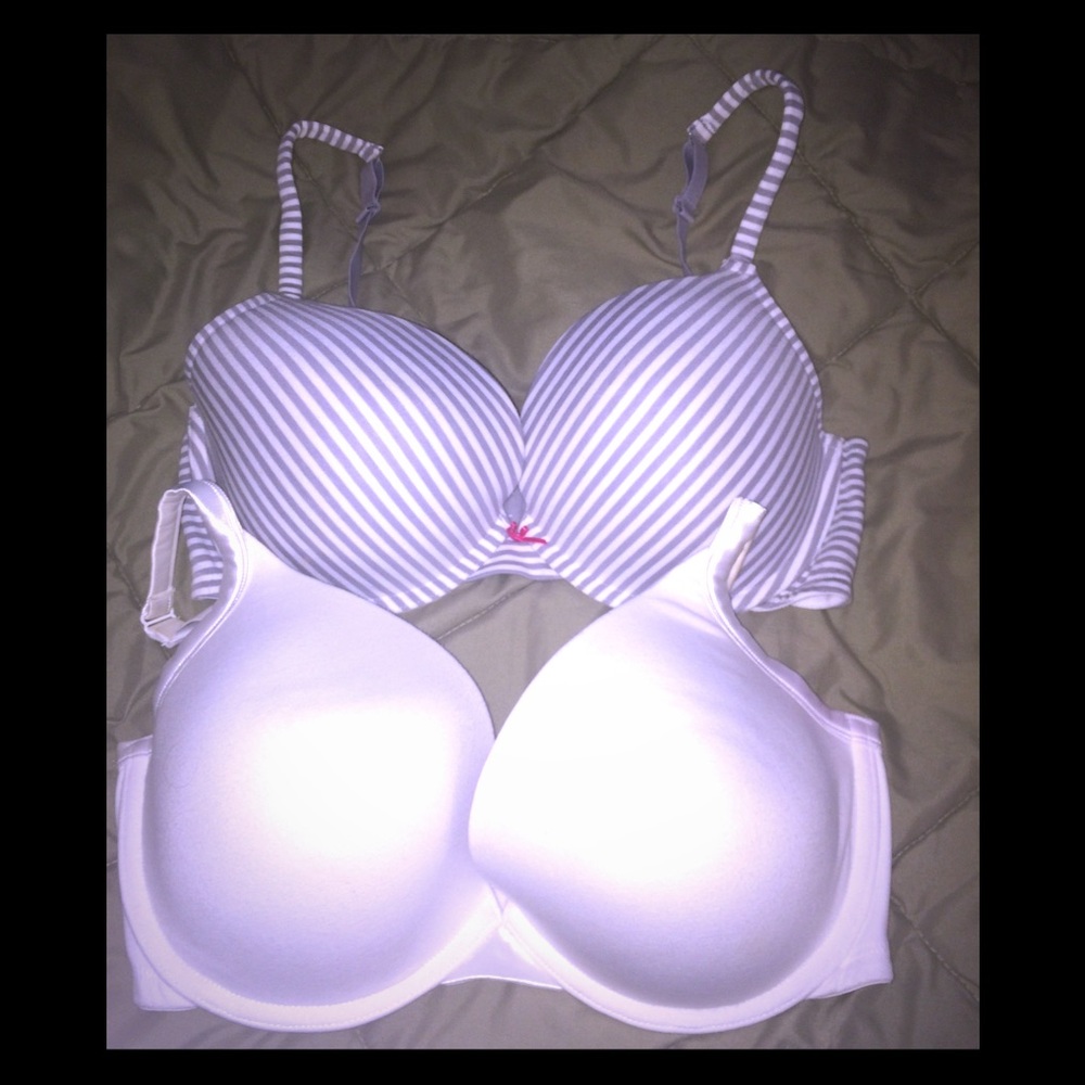 #NWOT #2  cacique cotton boost plunge bras.