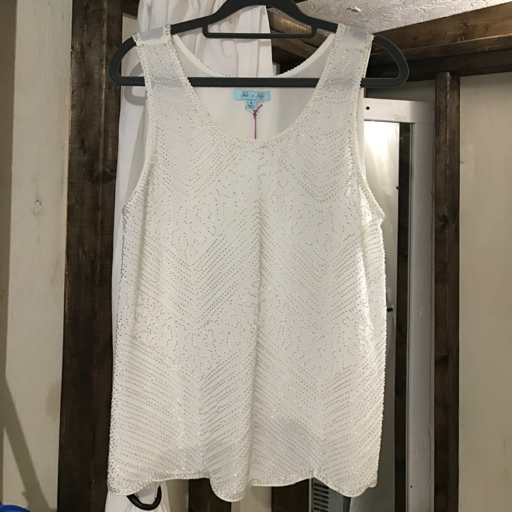 Off white beaded top