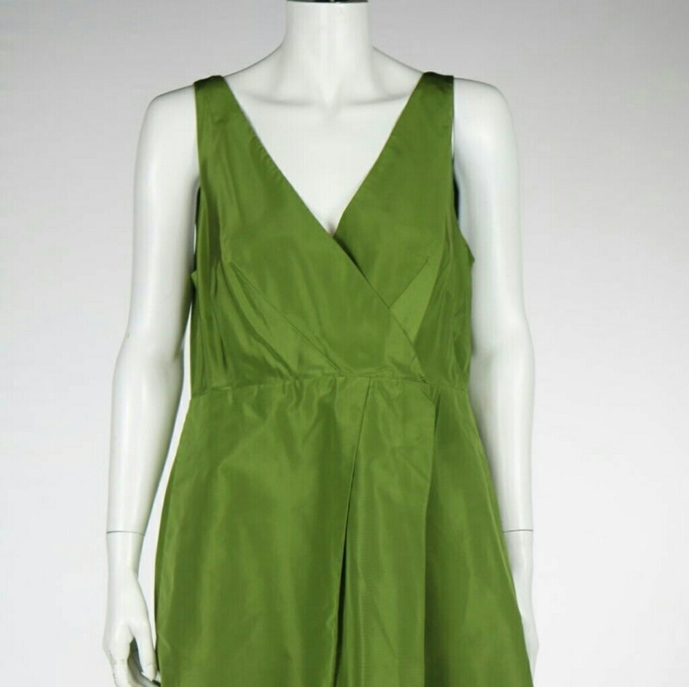 J. Crew Green Silk Dress