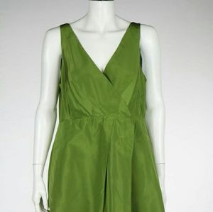 J. Crew Green Silk Dress