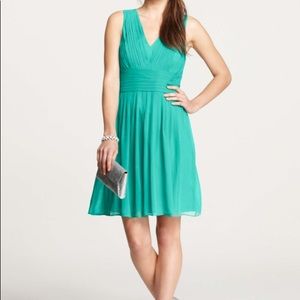 Ann Taylor silk georgette pleat tank dress