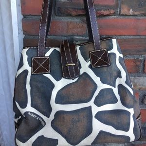 Authentic Dooney & Bourke giraffe print tote bag