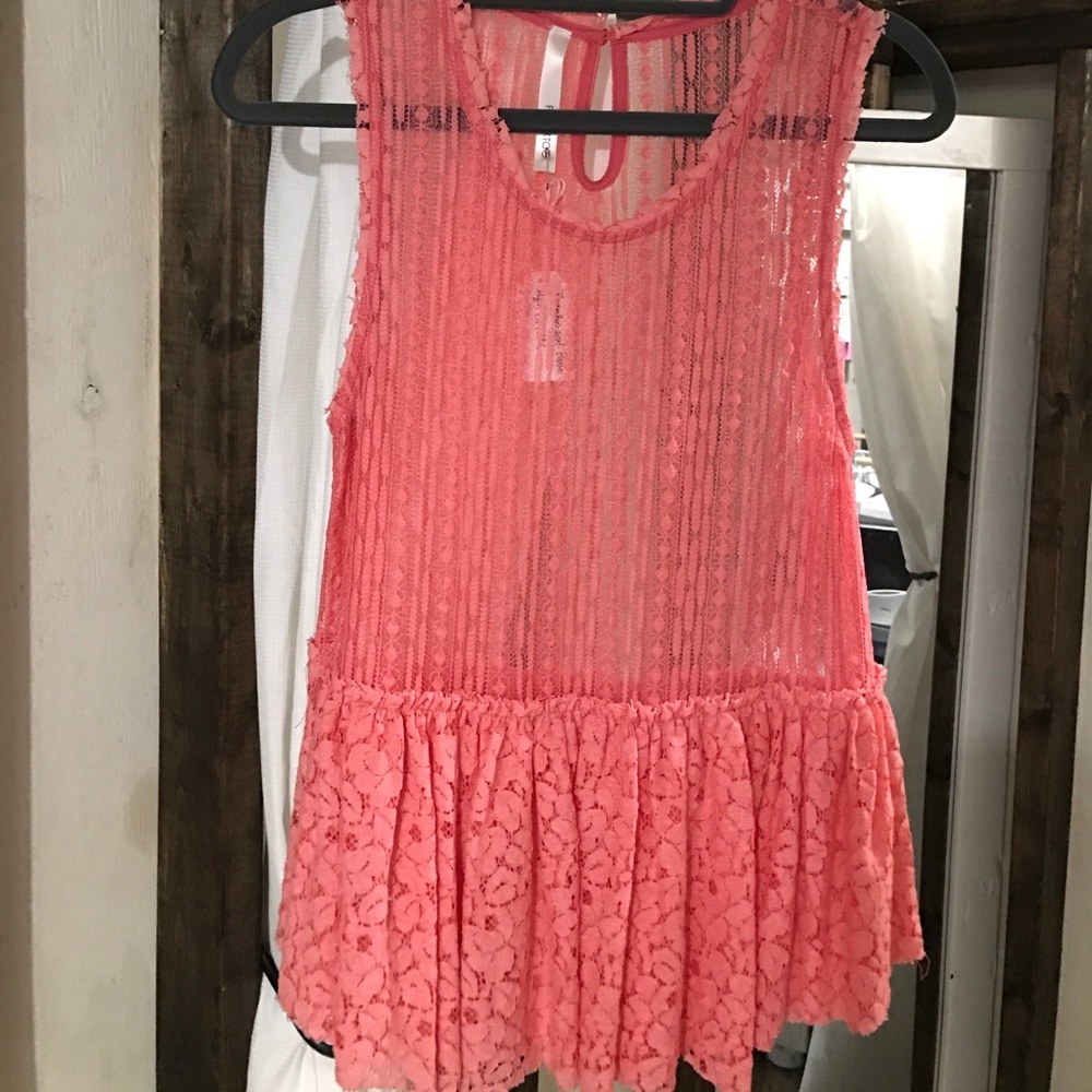 Coral lace top