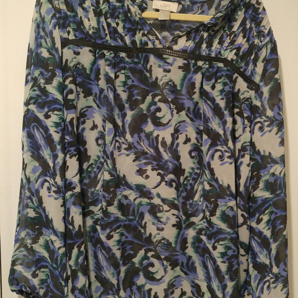 LOFT sheer floral blouse