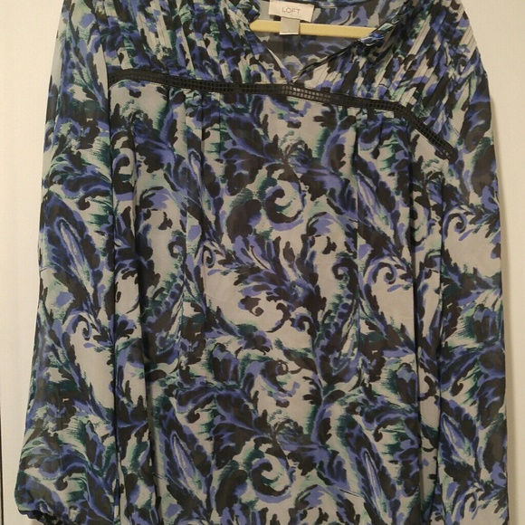 LOFT sheer floral blouse - Picture 1 of 2