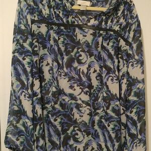 LOFT sheer floral blouse