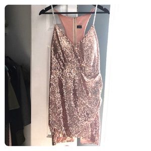 Rose gold sequin dress!
