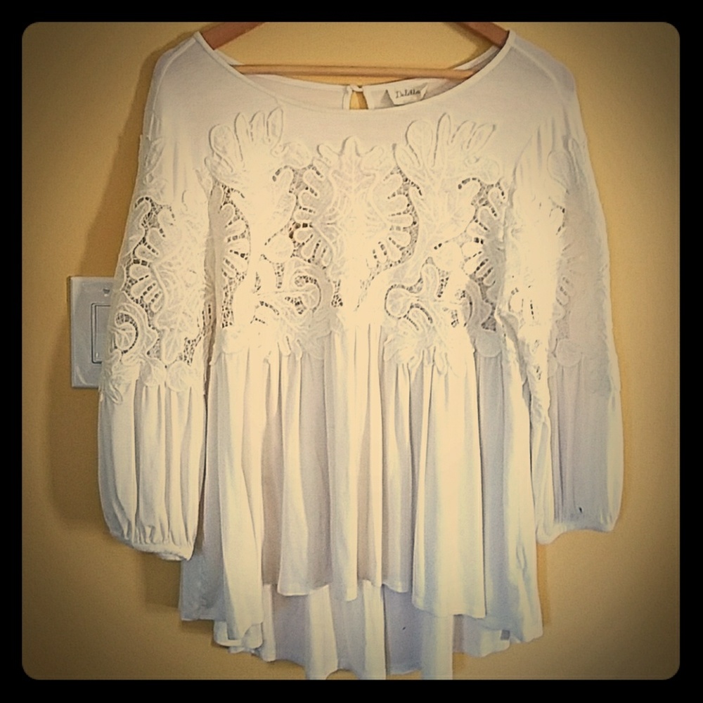 Ivory lace inset top from anthropology.