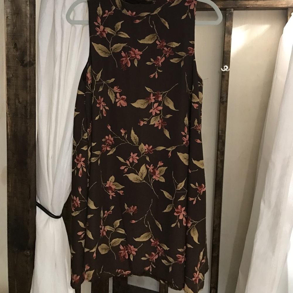 Brown floral dress