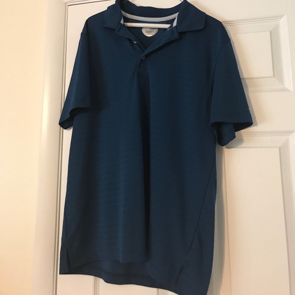 Blue Golf Polo -- with stripe lines