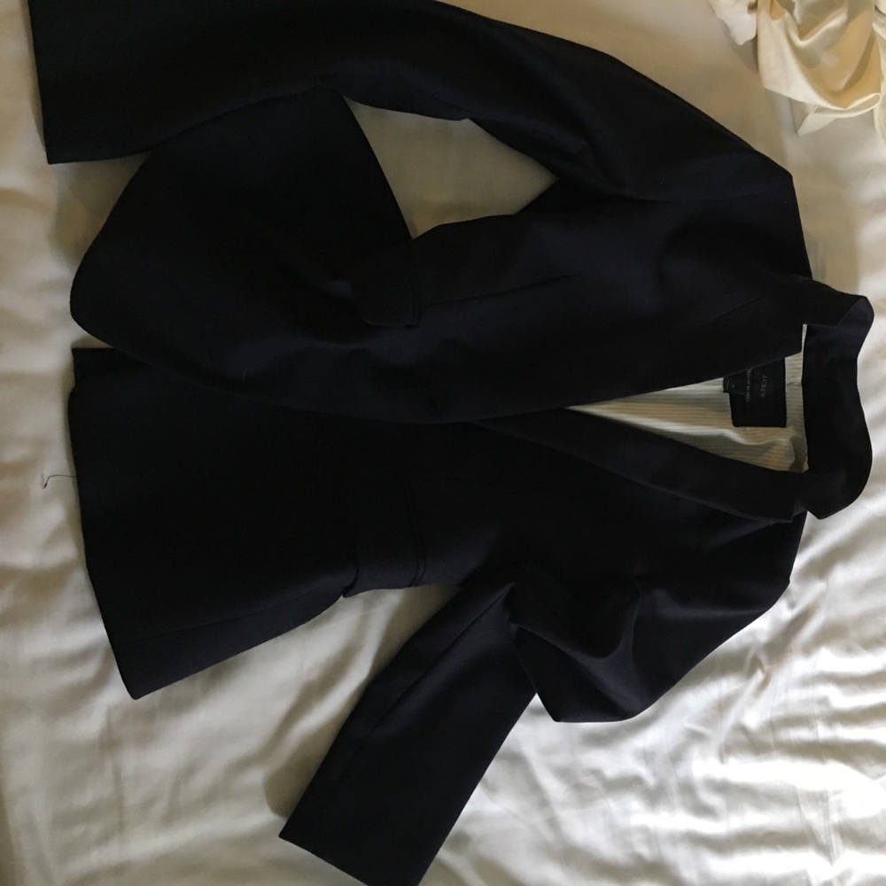 Jcrew regal blazer navy with grey stripe at collar