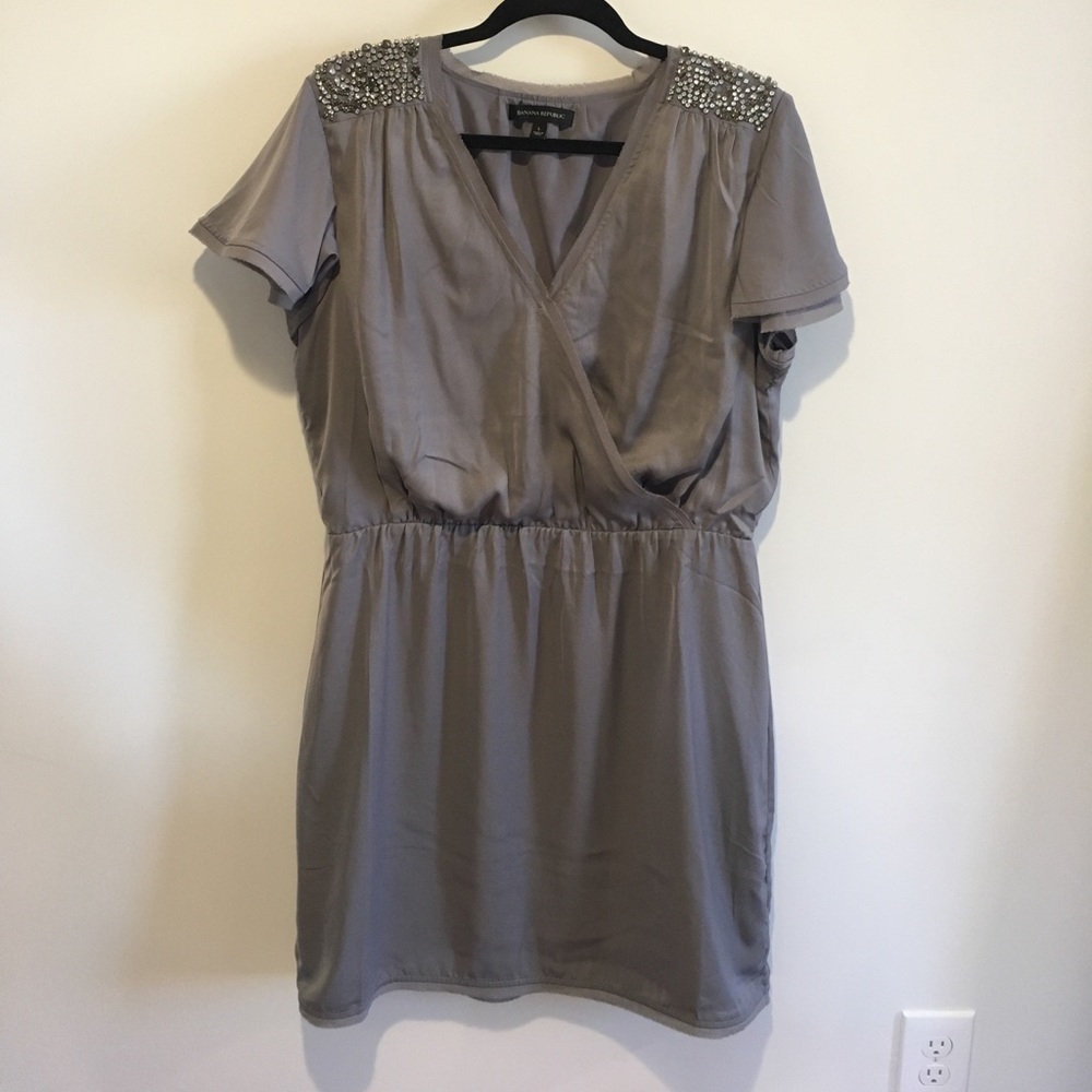 Banana Republic Flutter Sleeve Embellished Dress