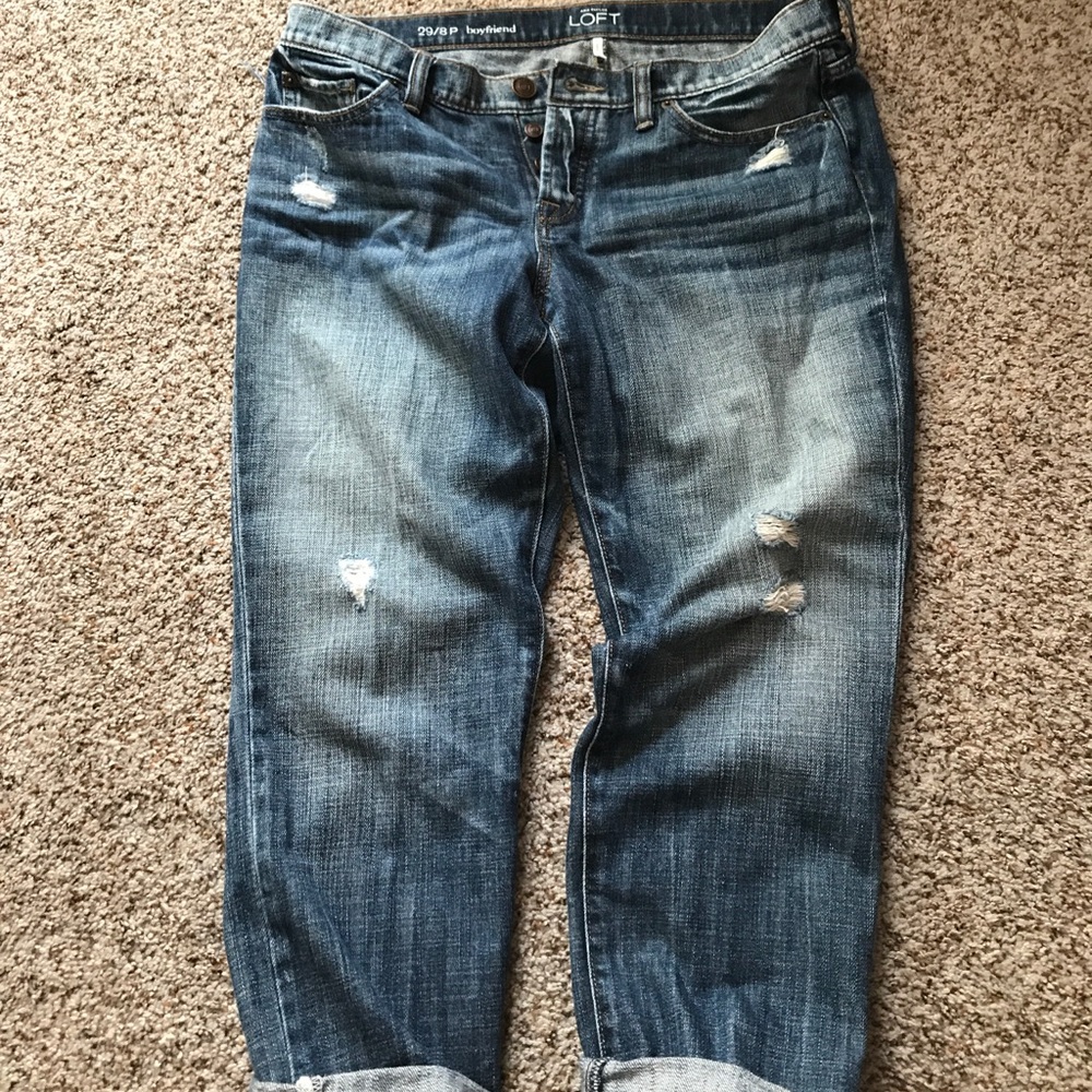 LOFT button fly boyfriend jeans