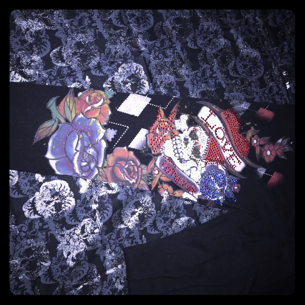 💀🖤JEWLED SCULL DEATALED  STREATCH LEGGINGS🖤💀