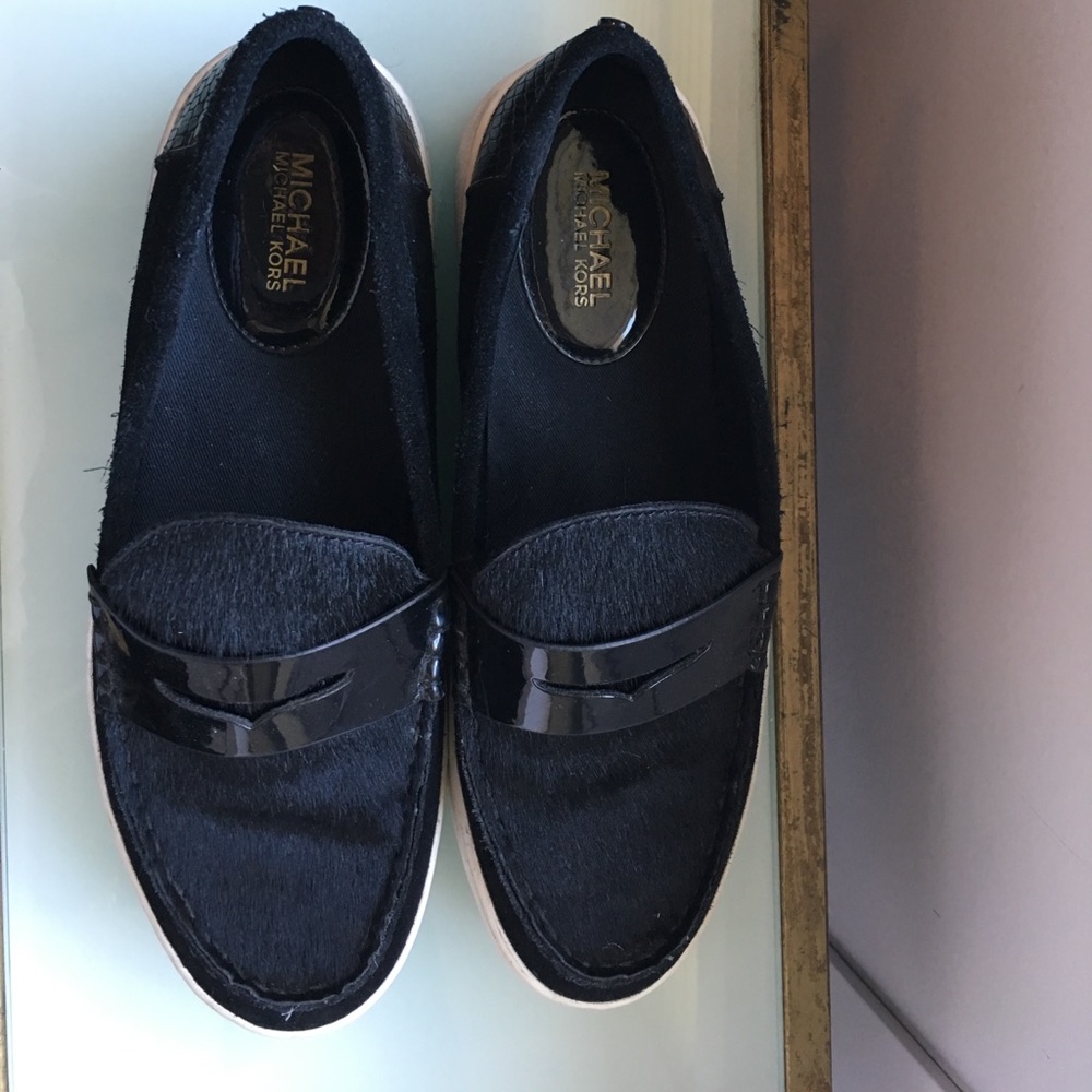 Calf hair flatform sneaker