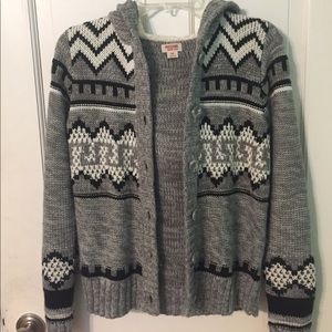 Grey Hooded Cardigan