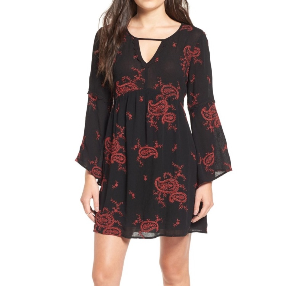 NWT Way-In Dress Black with Red Stitching Size XS