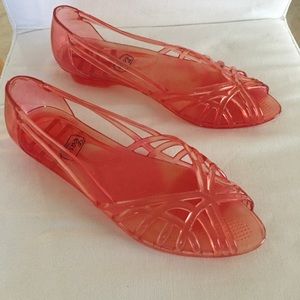 NWOT Jelly Shoes Red 80s Look