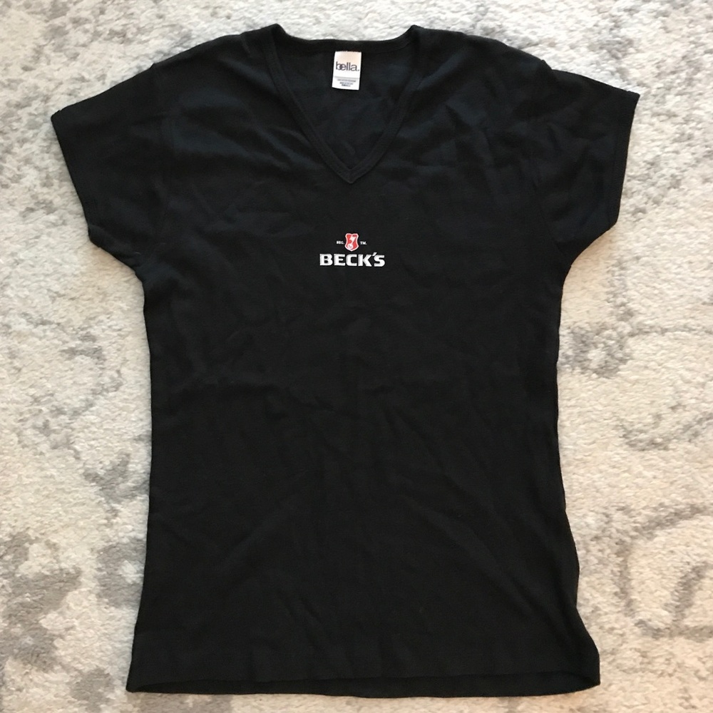 Black Beck's Beer Pima cotton v-neck shirt