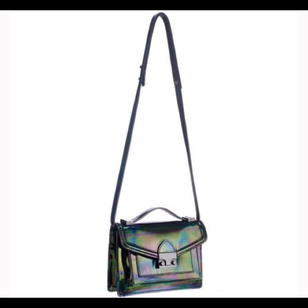 Loeffler Randall petrol Mini Rider crossbody bag