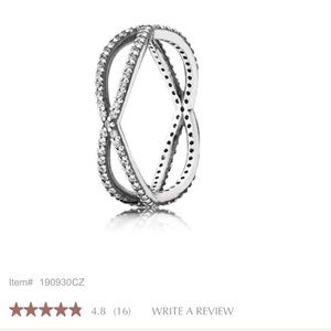 Size 7 pandora crossing paths ring