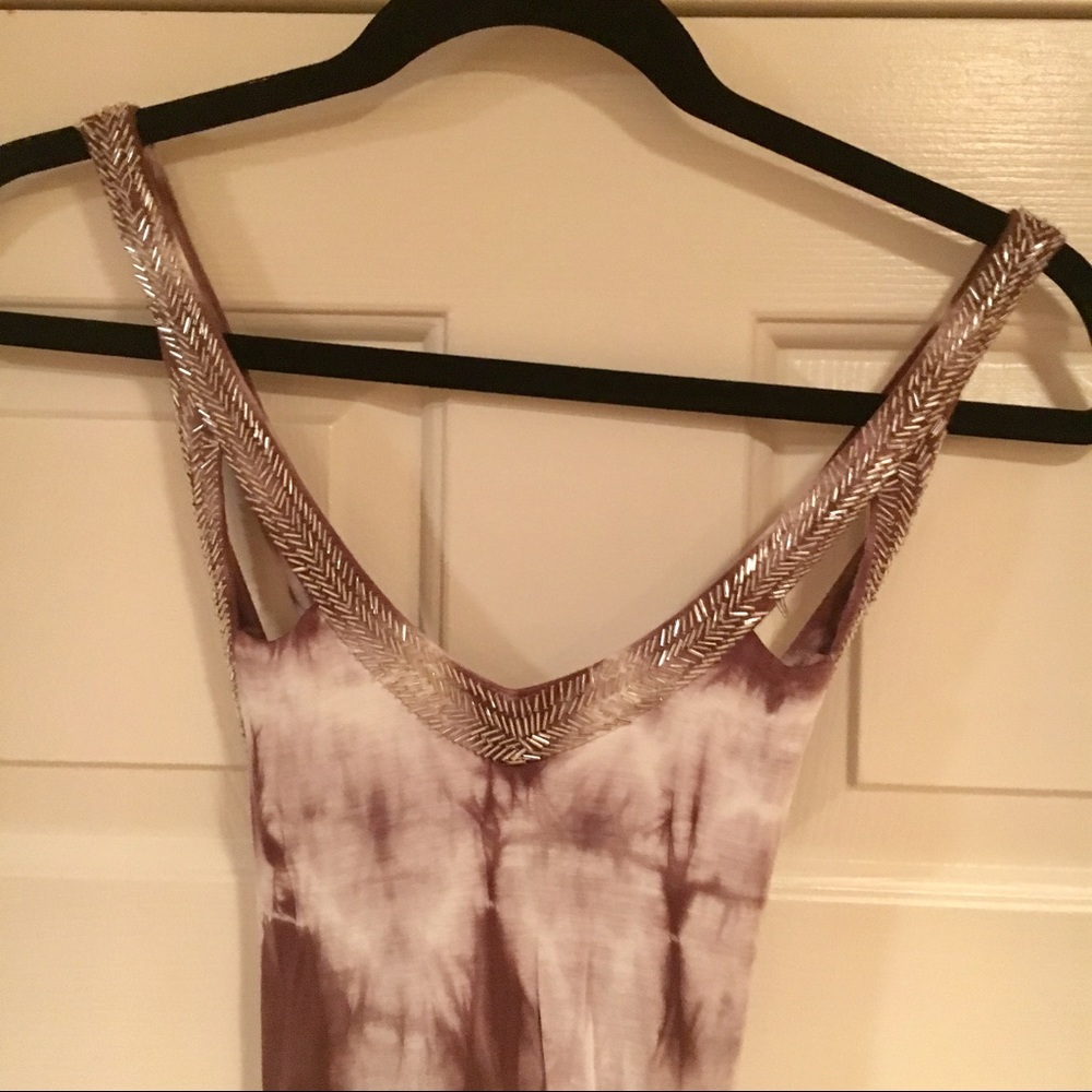 Maxi tie-dye dress with embellishments