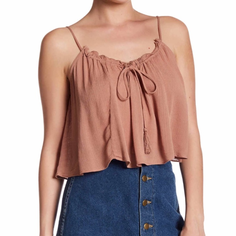 Mustard seed gauze crop top cami. NWOT