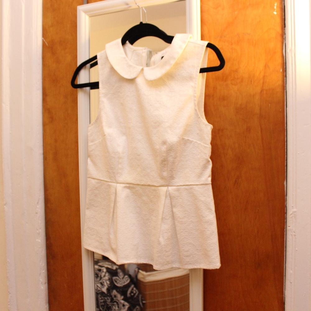 J Crew Peter Pan collar peplum top