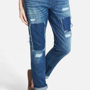 Madewell patched up slim boyfriend jeans size 25