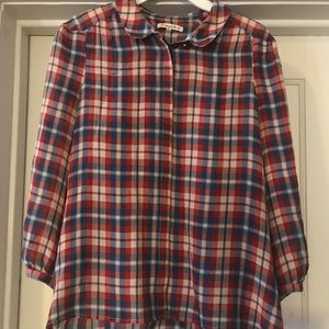Madewell silk plaid shirt