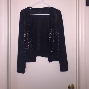 Black sequin cardigan from Forever 21.