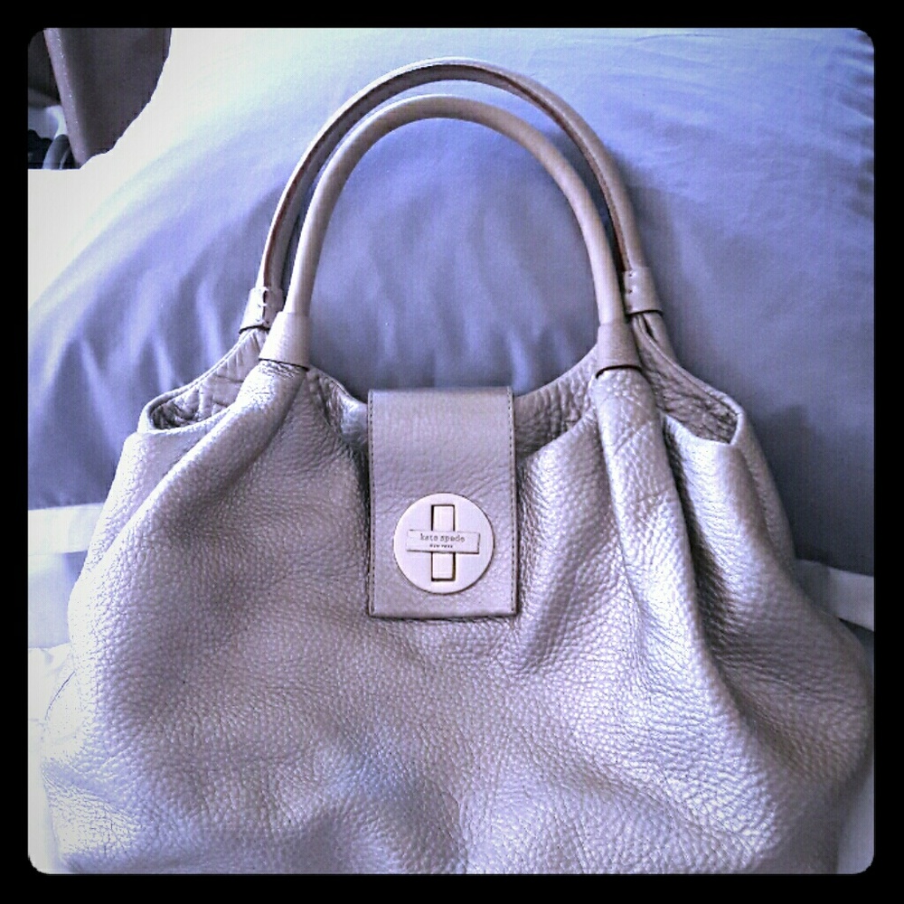 Kate spade pebble shoulder bag metallic silver