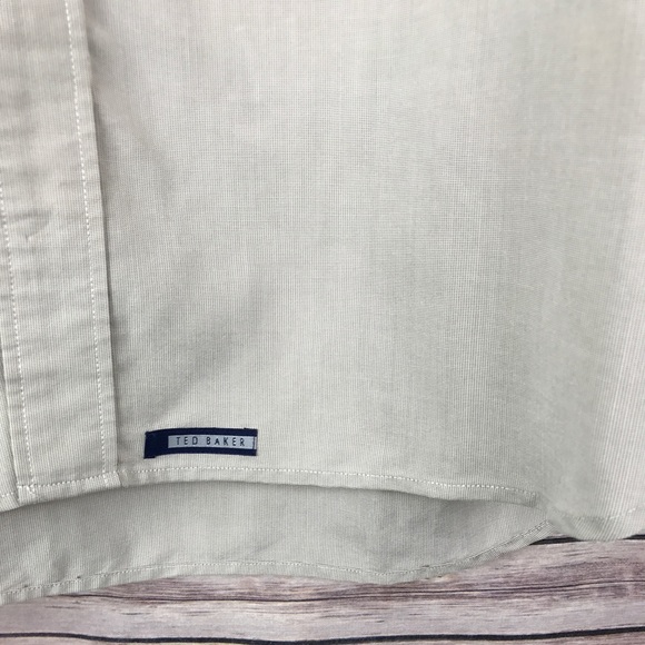 TED BAKER LONDON Sz 2 or S Khaki Button Down Shirt - Picture 6 of 8