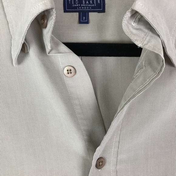 TED BAKER LONDON Sz 2 or S Khaki Button Down Shirt - Picture 3 of 8