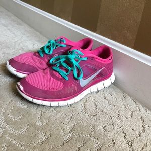 Nike Free Run 3 5.0 Pink and Teal shoes