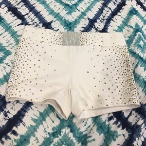White spandex shorts